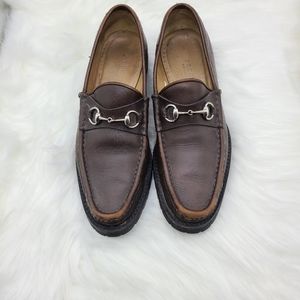 Gucci leather horsebit loafers